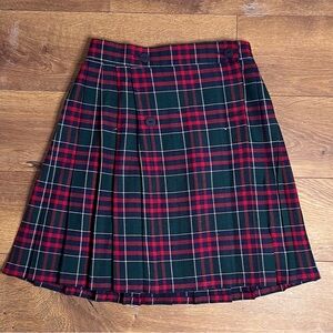 Tracy Evans Red and Green Plaid A-Line Skirt